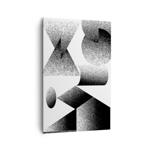Obraz na płótnie - Geometria złożona z kątów i owalnych kształtów - 80x120cm - Kąty i owale - Nowoczesna dekoracja ścienna do salonu i sypialni ARTTOR