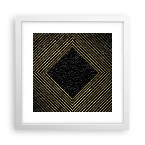 Plakat w białej ramie - Geometria w stylu glamour - 30x30 cm