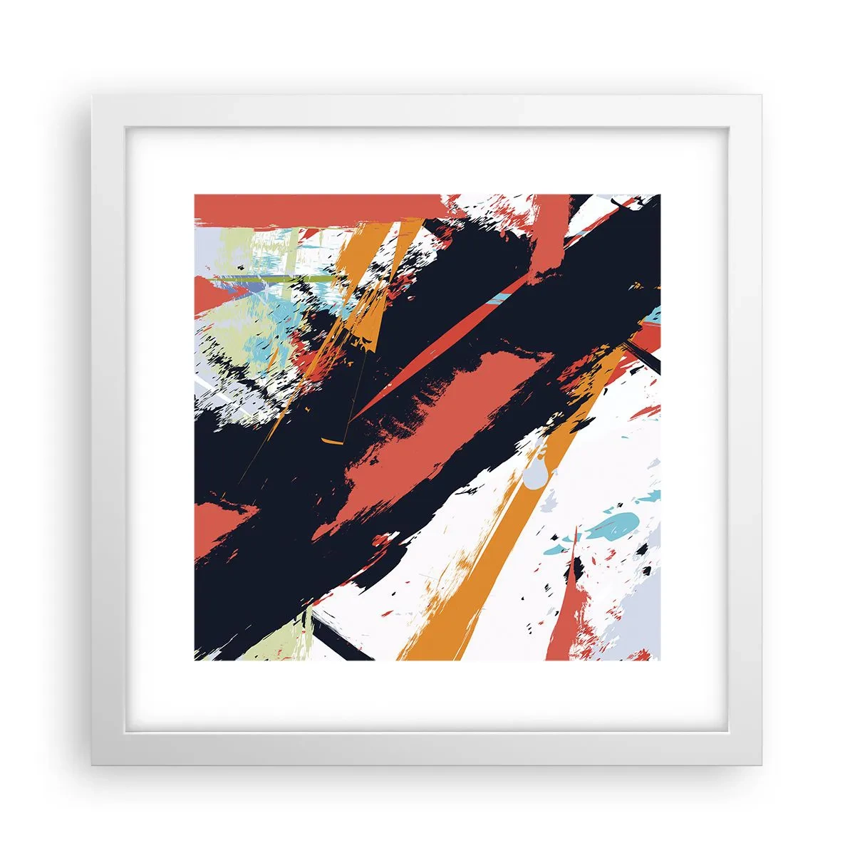 Plakat w białej ramie - Kompozycja dynamiczna - 30x30 cm