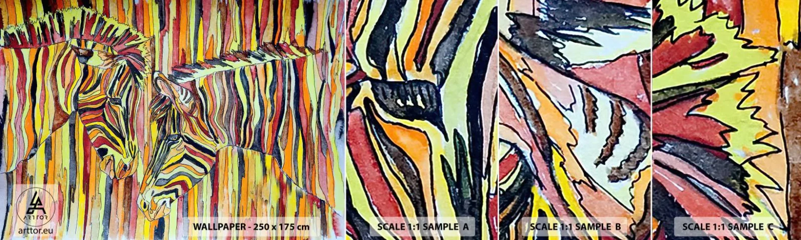 Fototapeta Próbka Samoprzylepna Deluxe Sticker - A więc ty też… - Abstrakcja, Zebra, Sztuka - 100x30 cm