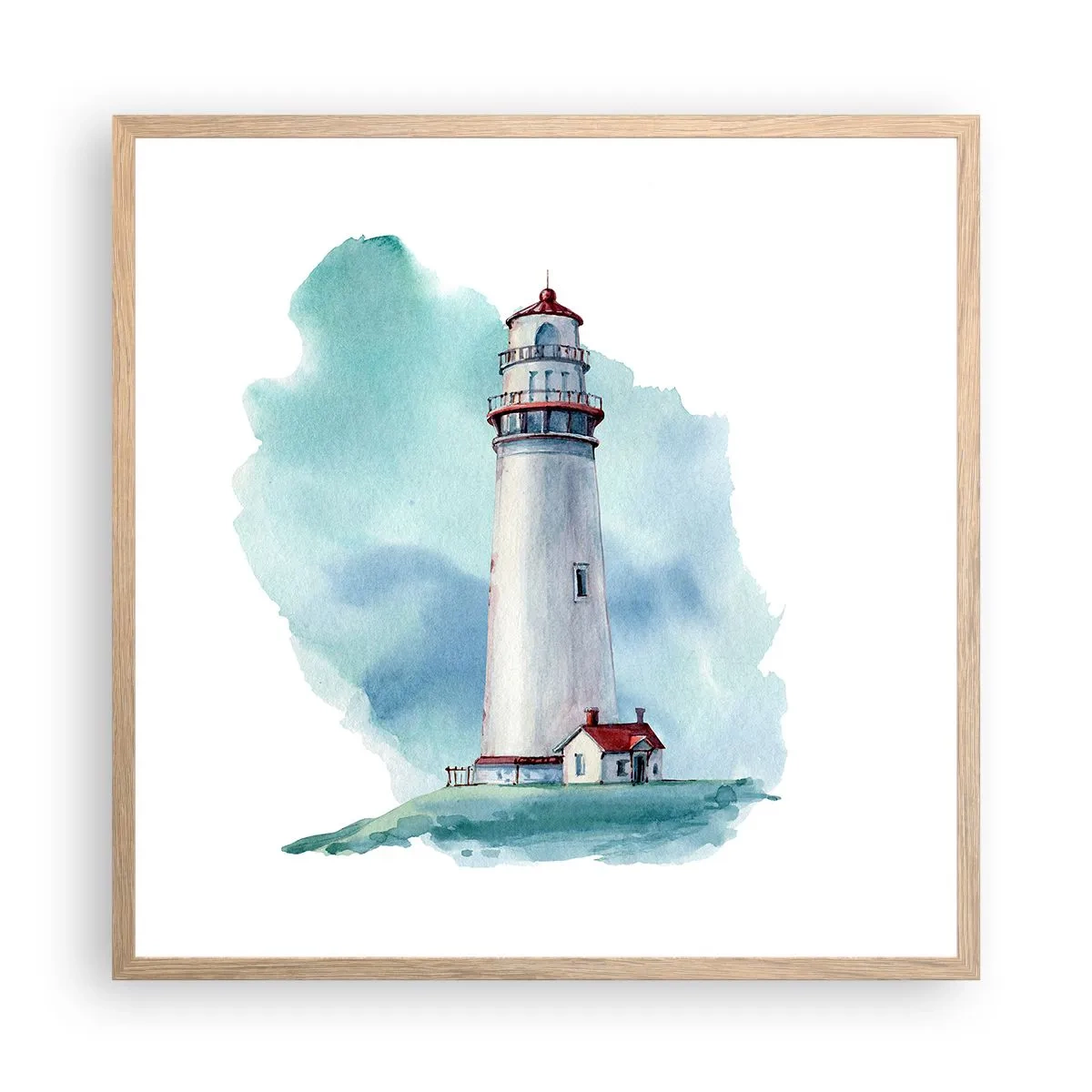 Plakat w ramie jasny dąb - Łagodna siostra błękitu - 60x60 cm