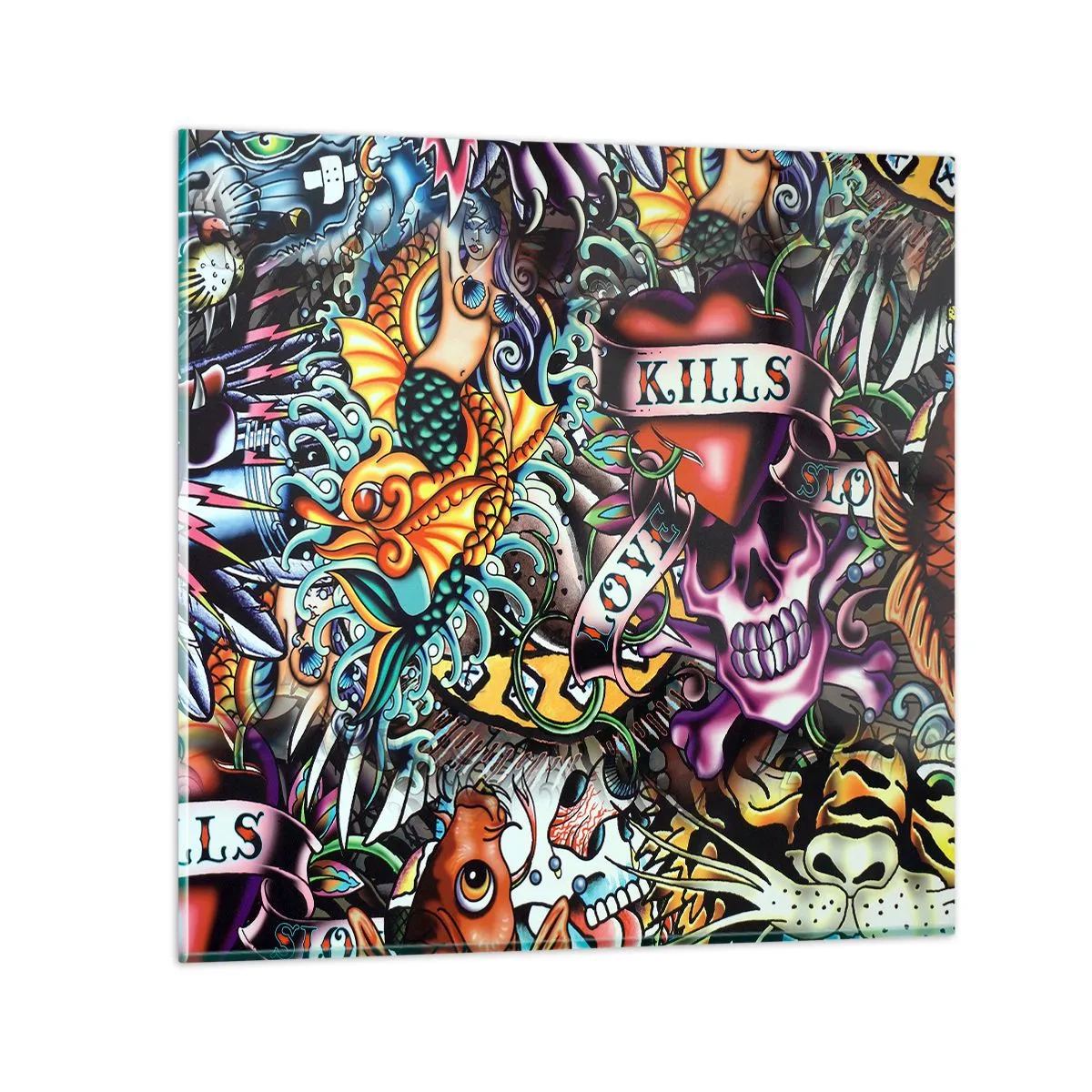 Obraz na szkle - Sen tatuażysty - 40x40 cm