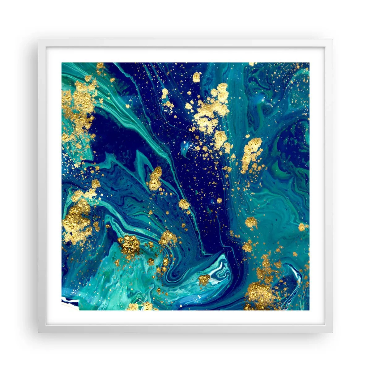 Plakat w białej ramie - Płatki słońca  - 60x60 cm