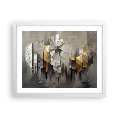 Plakat w białej ramie - Kompozycja z lodu i światła - 50x40 cm