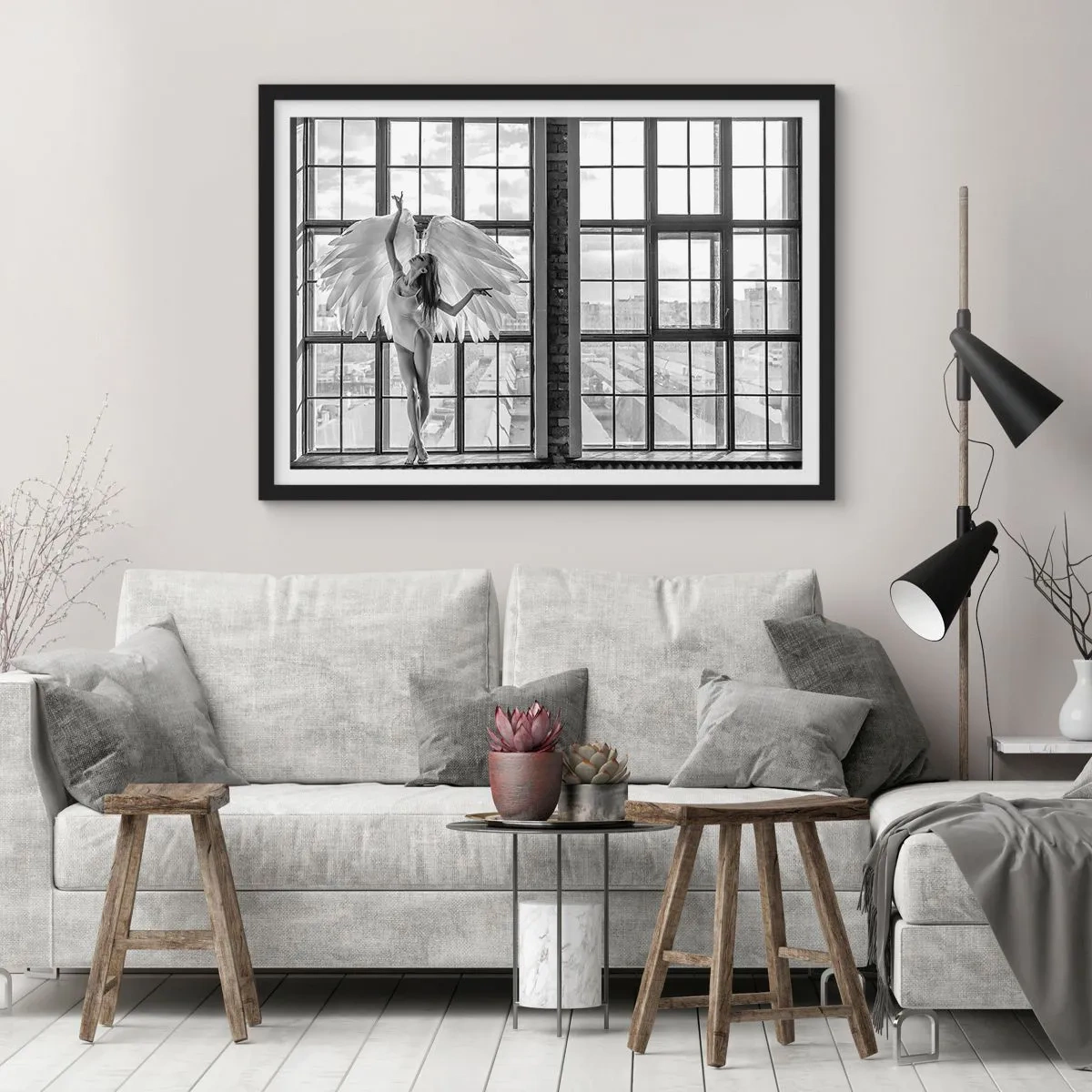 Plakat w czarnej ramie - Miasto aniołów? - 91x61 cm