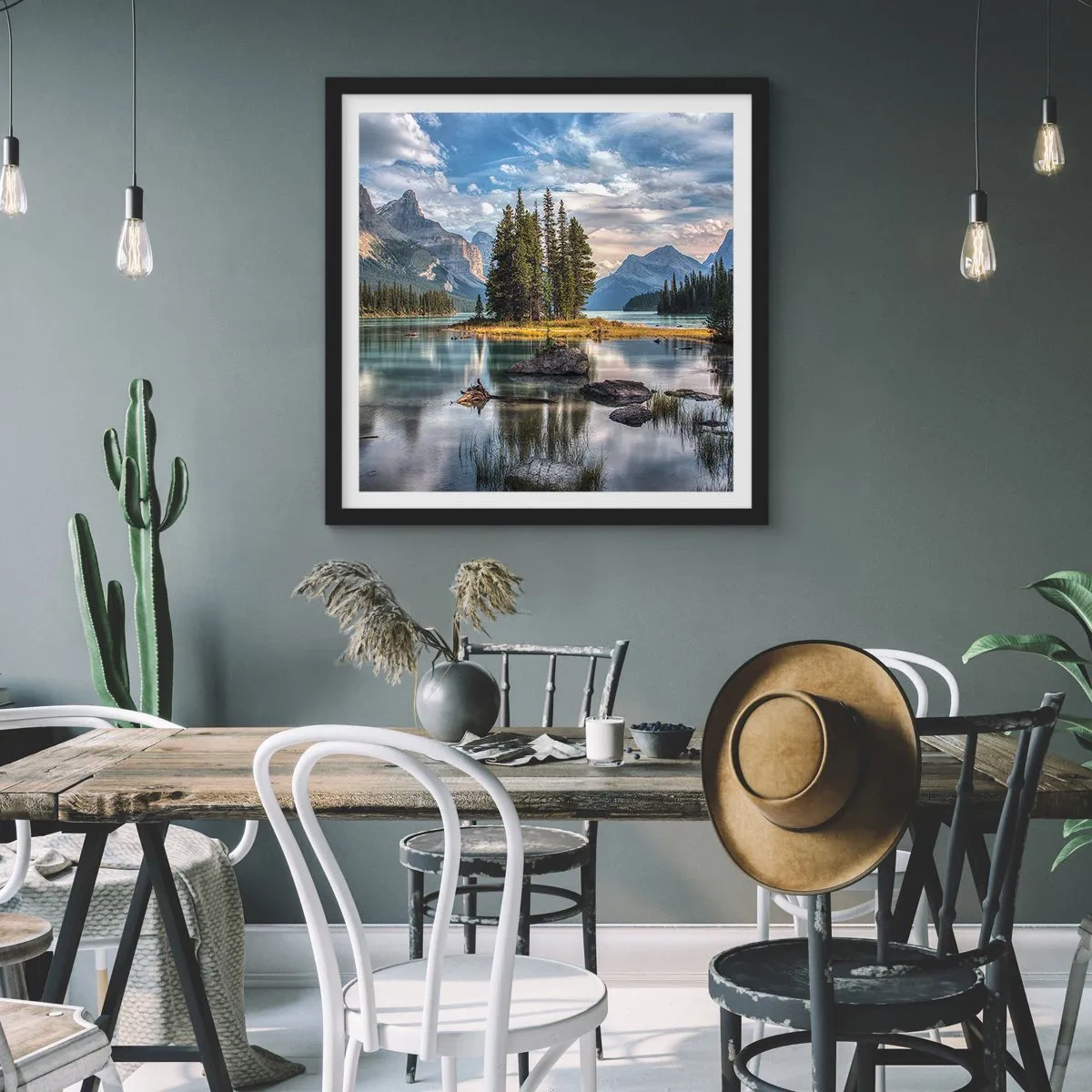 Plakat w czarnej ramie - Nad wodą wielką i czystą… - 60x60 cm