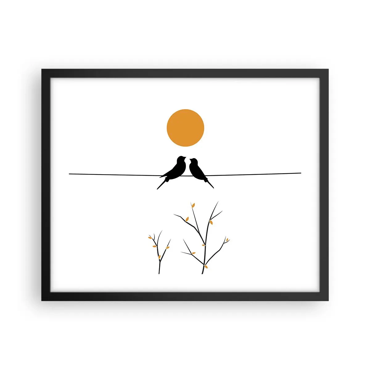 Plakat w czarnej ramie - Słowiczy wieczór - 50x40 cm