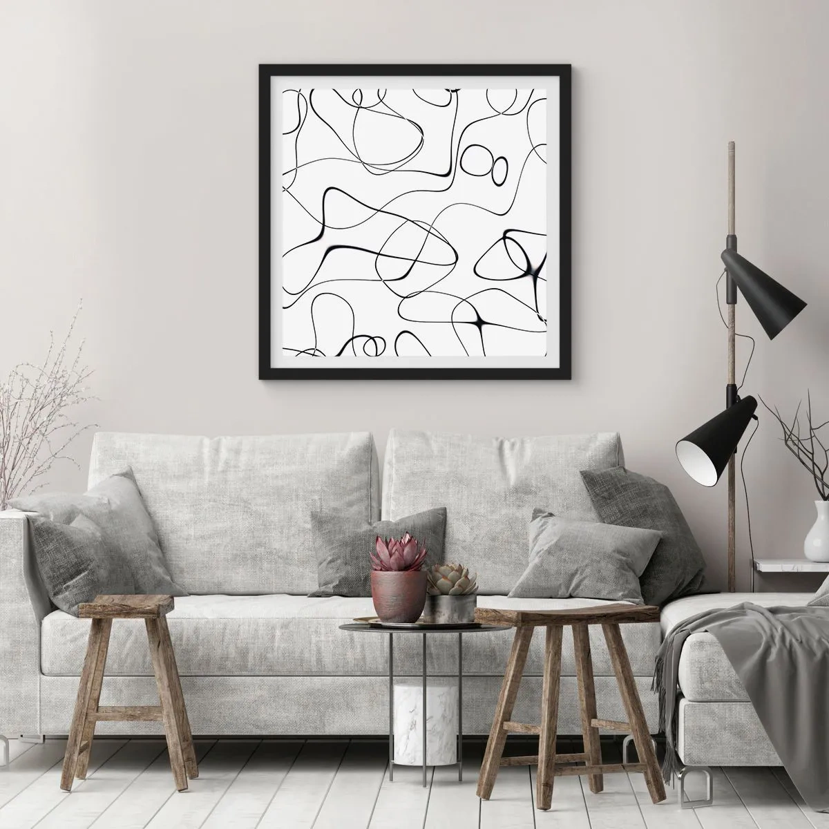 Plakat w czarnej ramie - Ścieżki życia, koleje losu - 40x40 cm