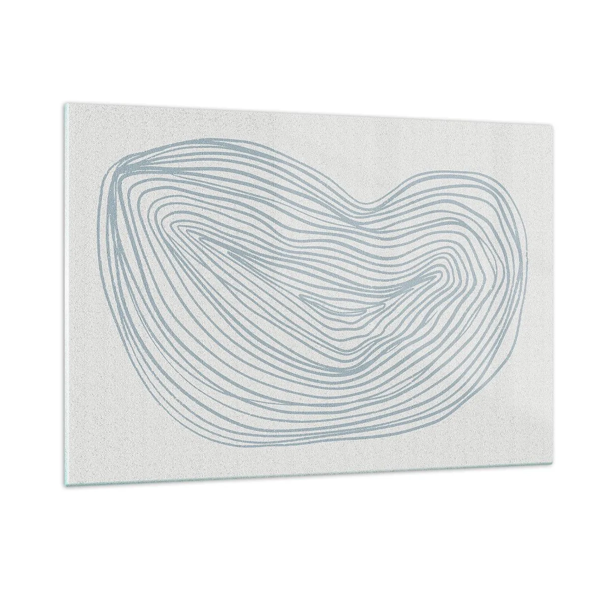 Obraz na szkle - Delikatne niebieskie linie tworzące organiczny, płynny kształt - 120x80cm - Uśmiech kropli - Nowoczesna dekoracja ścienna do salonu, kuchni i sypialni ARTTOR