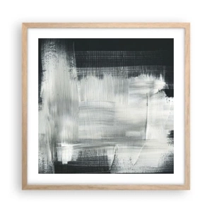 Plakat w ramie jasny dąb - Utkane z pionu i poziomu - 50x50 cm