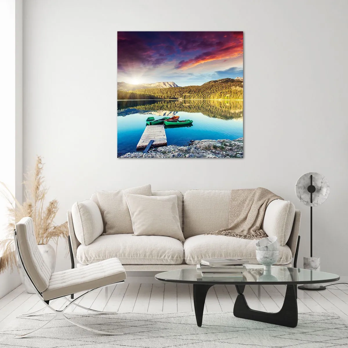 Obraz na szkle - Nad wodą gładką jak lustro - 60x60 cm