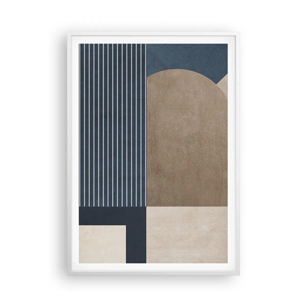 Plakat w białej ramie - Kompozycja prostoty i krągłości - 70x100 cm