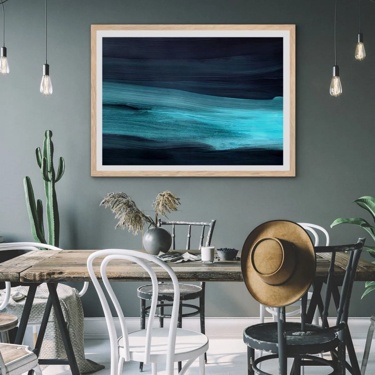 Plakat w ramie jasny dąb - Popłyń z nurtem - 70x50 cm