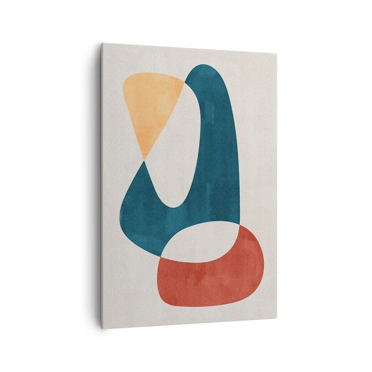 Obraz na płótnie - Abstrakcyjne kształty w harmonijnych kolorach - 70x100cm - Wpływy i metamorfozy - Nowoczesna dekoracja ścienna do salonu i sypialni ARTTOR