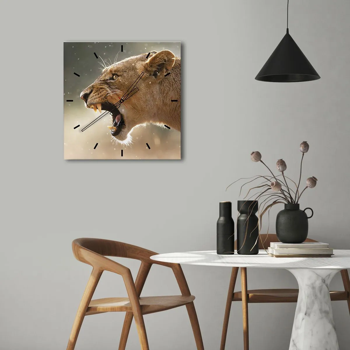 Zegar ścienny - Spróbuj nie posłuchać - 40x40 cm