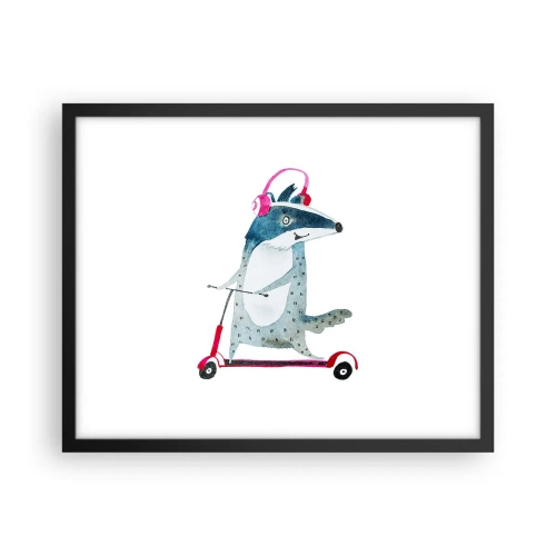 Plakat w czarnej ramie - Borsucze radości - 50x40 cm