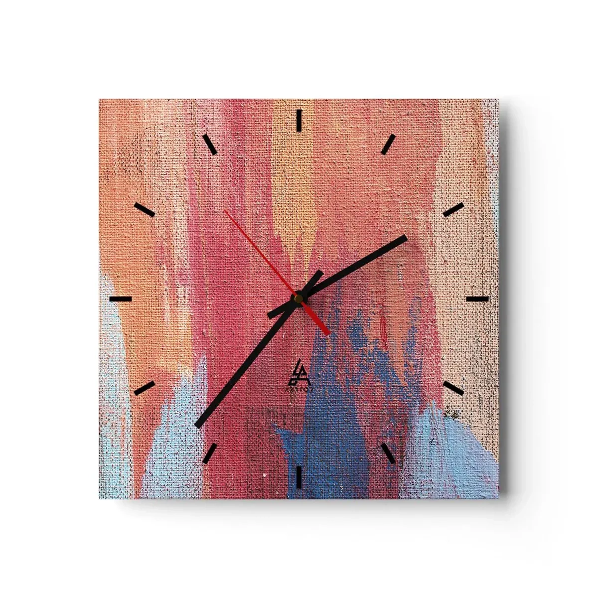Zegar ścienny - Kolorowe abstrakcyjne pociągnięcia pędzla - 30x30cm - Spłynąć tęczą - Nowoczesna dekoracja ścienna do salonu i sypialni ARTTOR