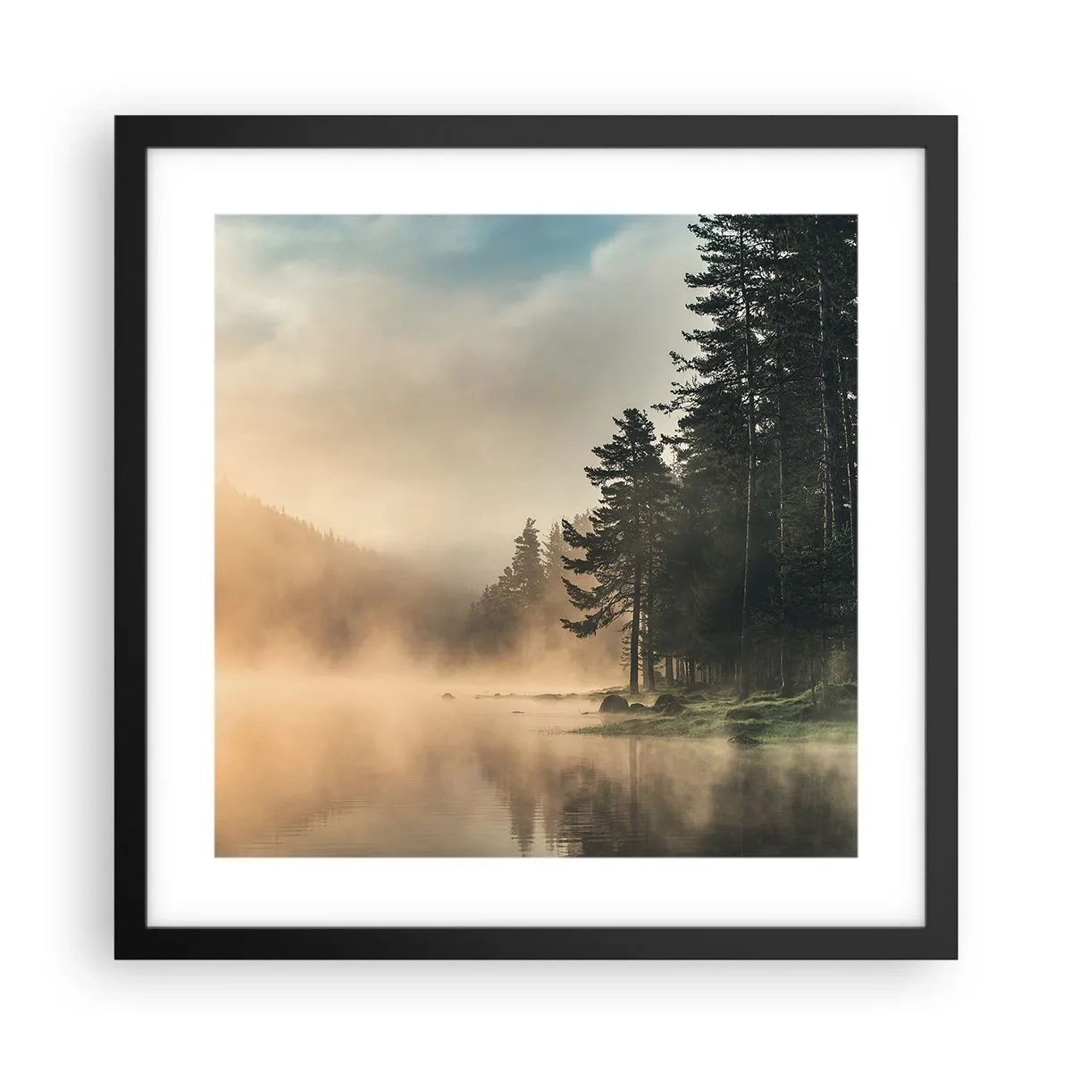 Plakat w czarnej ramie - Narodziny dnia - 40x40 cm