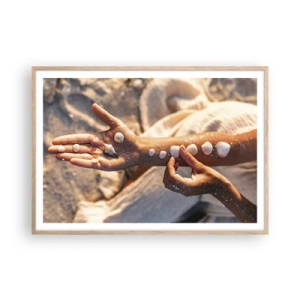 Plakat w ramie jasny dąb - Piękno w zasięgu ręki - 100x70 cm