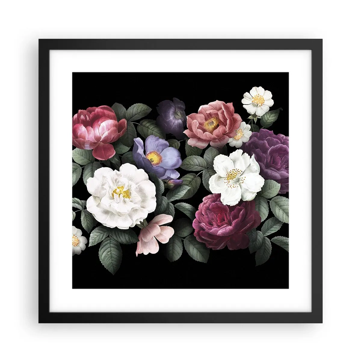 Plakat w czarnej ramie - Z angielskiego ogrodu - 40x40 cm