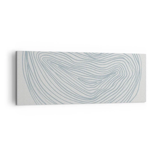 Obraz na płótnie - Abstrakcyjny motyw fal w delikatnym błękicie - 140x50cm - Uśmiech kropli - Nowoczesna dekoracja ścienna do salonu i sypialni ARTTOR