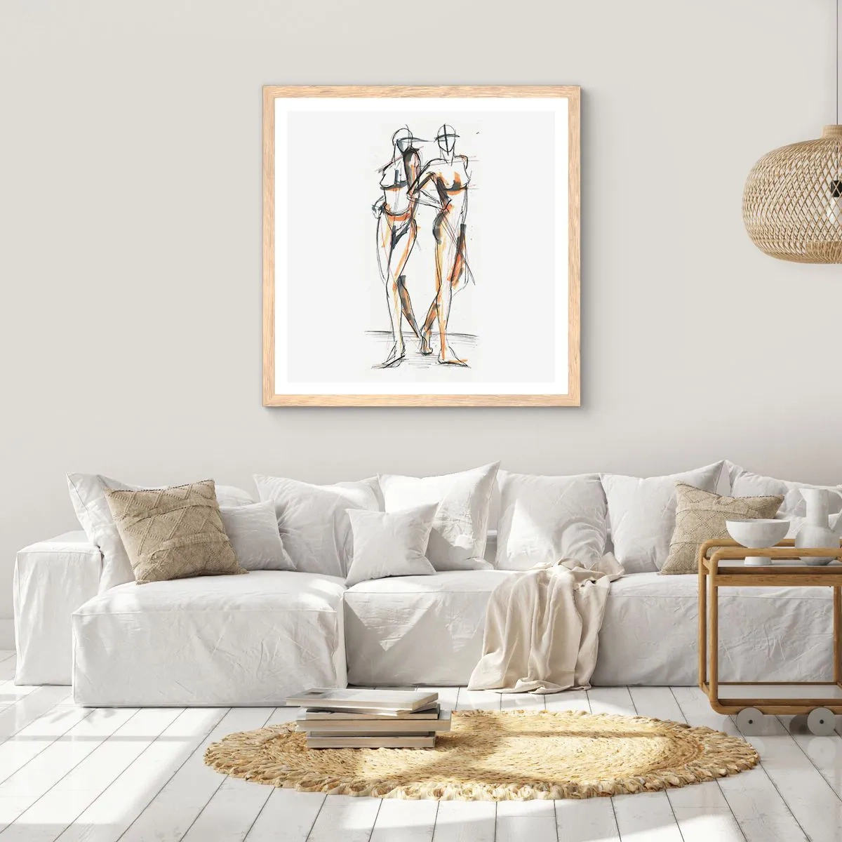 Plakat w ramie jasny dąb - Studium wdzięku - 60x60 cm