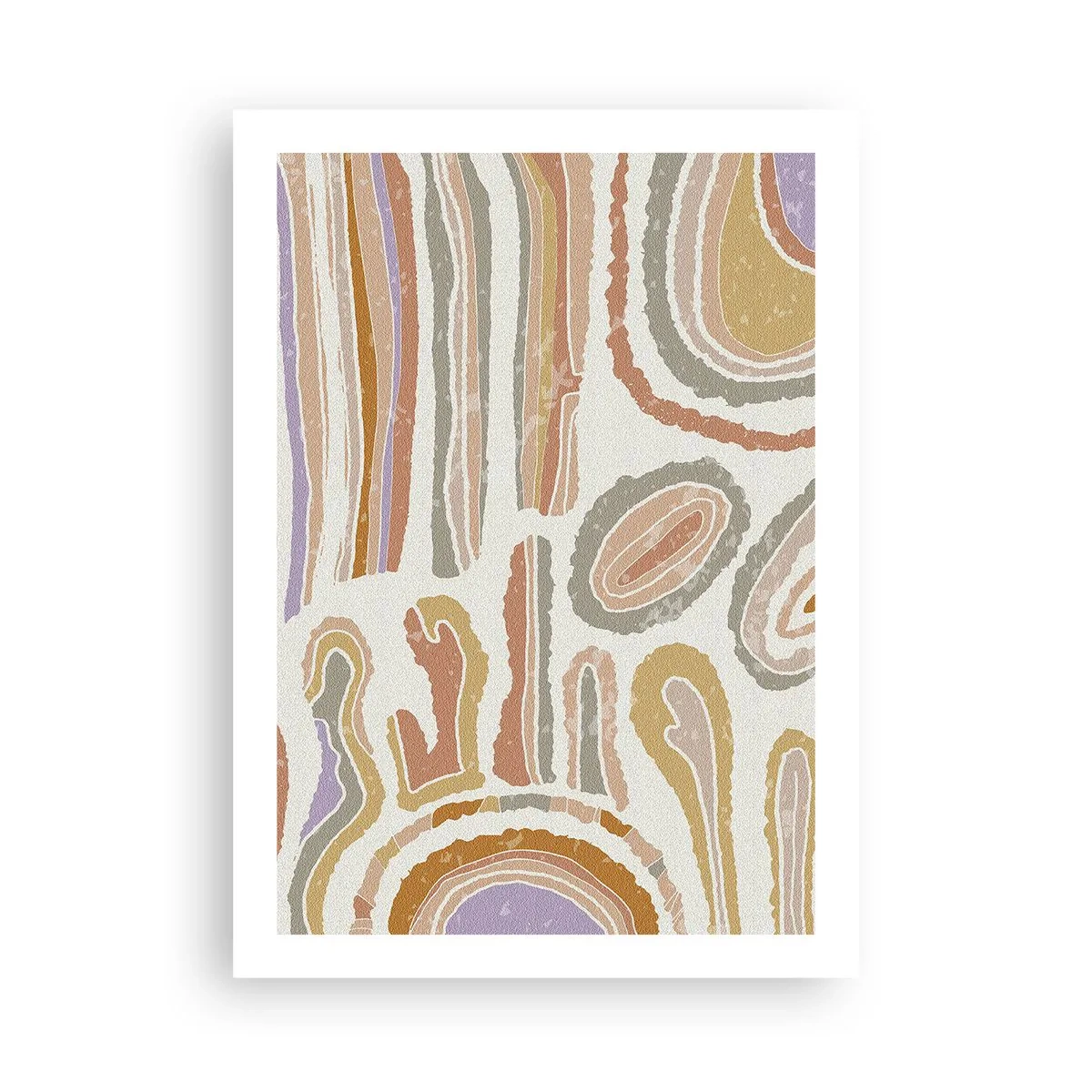 Plakat - Abstrakcyjne organiczne wzory w ciepłych barwach ziemi - 50x70cm - Barwne przekroje - Nowoczesna dekoracja ścienna do salonu, kuchni i sypialni ARTTOR