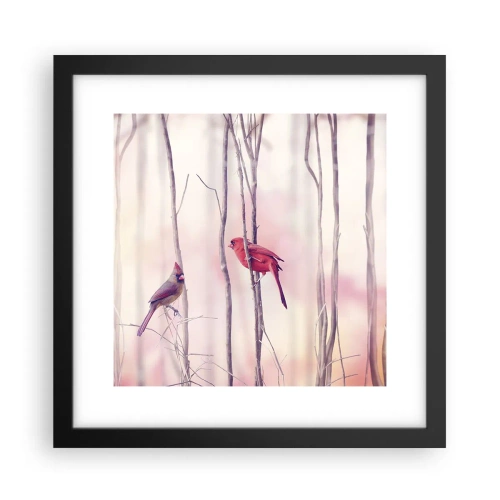 Plakat w czarnej ramie - Opowieść różowego lasu - 30x30 cm