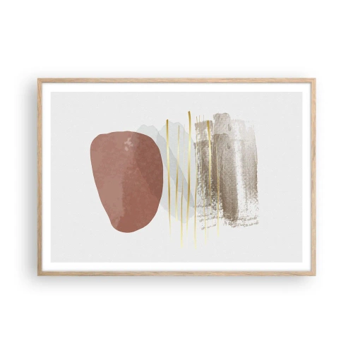 Plakat w ramie jasny dąb - Abstrakcyjna kolumnada - 100x70 cm