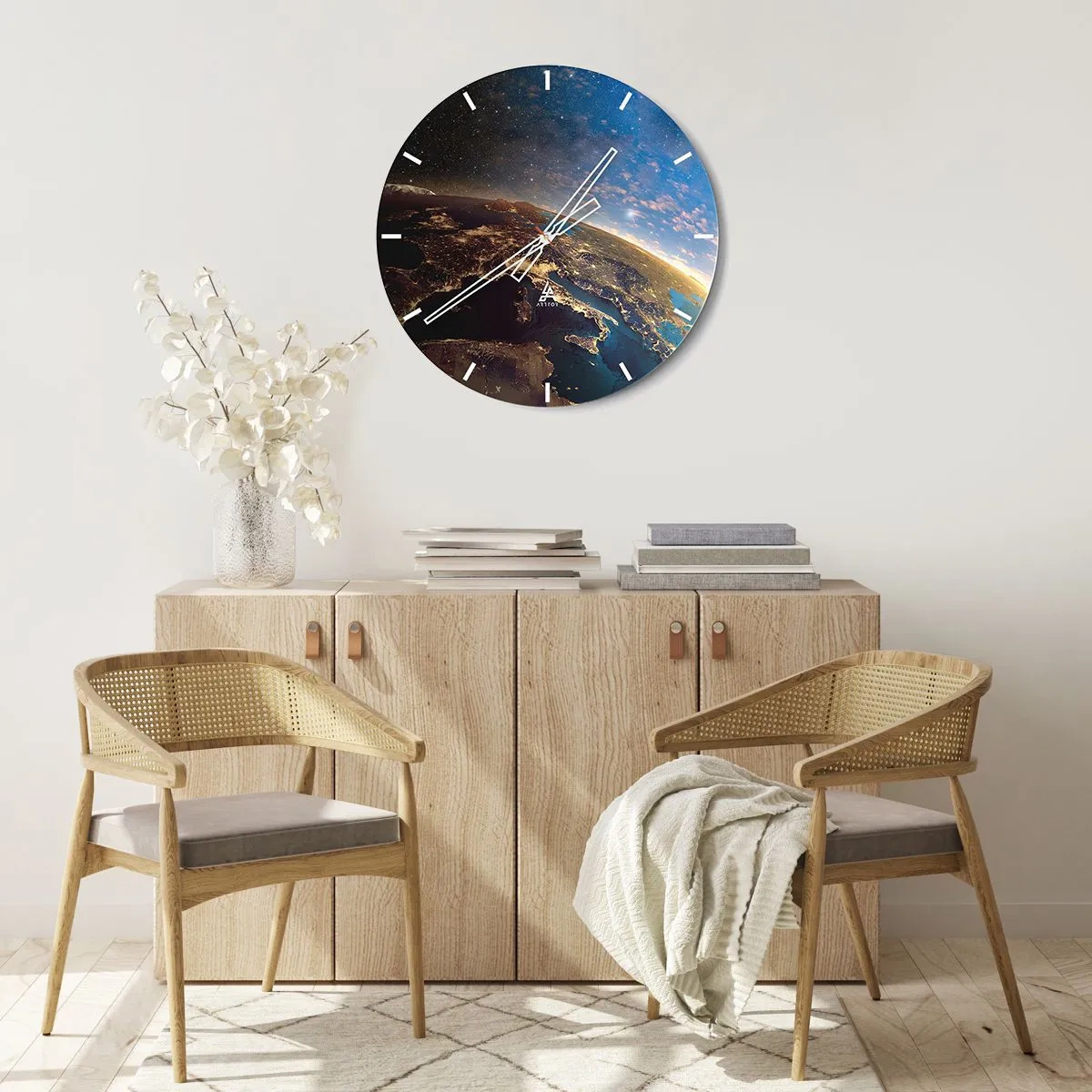 Zegar ścienny - Spójrzmy na siebie z dystansu - 40x40 cm