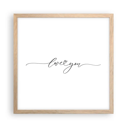 Plakat w ramie jasny dąb - Czarno na białym - 40x40 cm