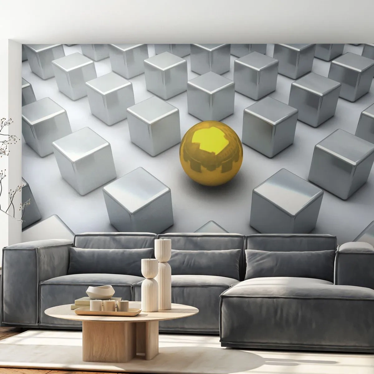 Fototapeta Premium Canvas - Dlaczego ja? Kompozycja geometryczna - Abstrakcja, 3D, Grafika - 500x350 cm