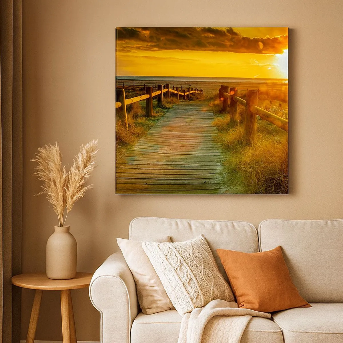 Obraz na płótnie - Skąpane w starym złocie - 30x30 cm