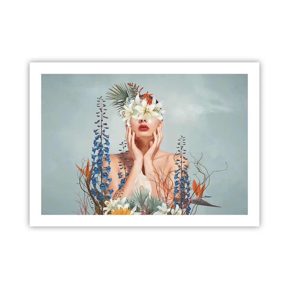 Plakat - Kobieta – kwiat - 70x50 cm