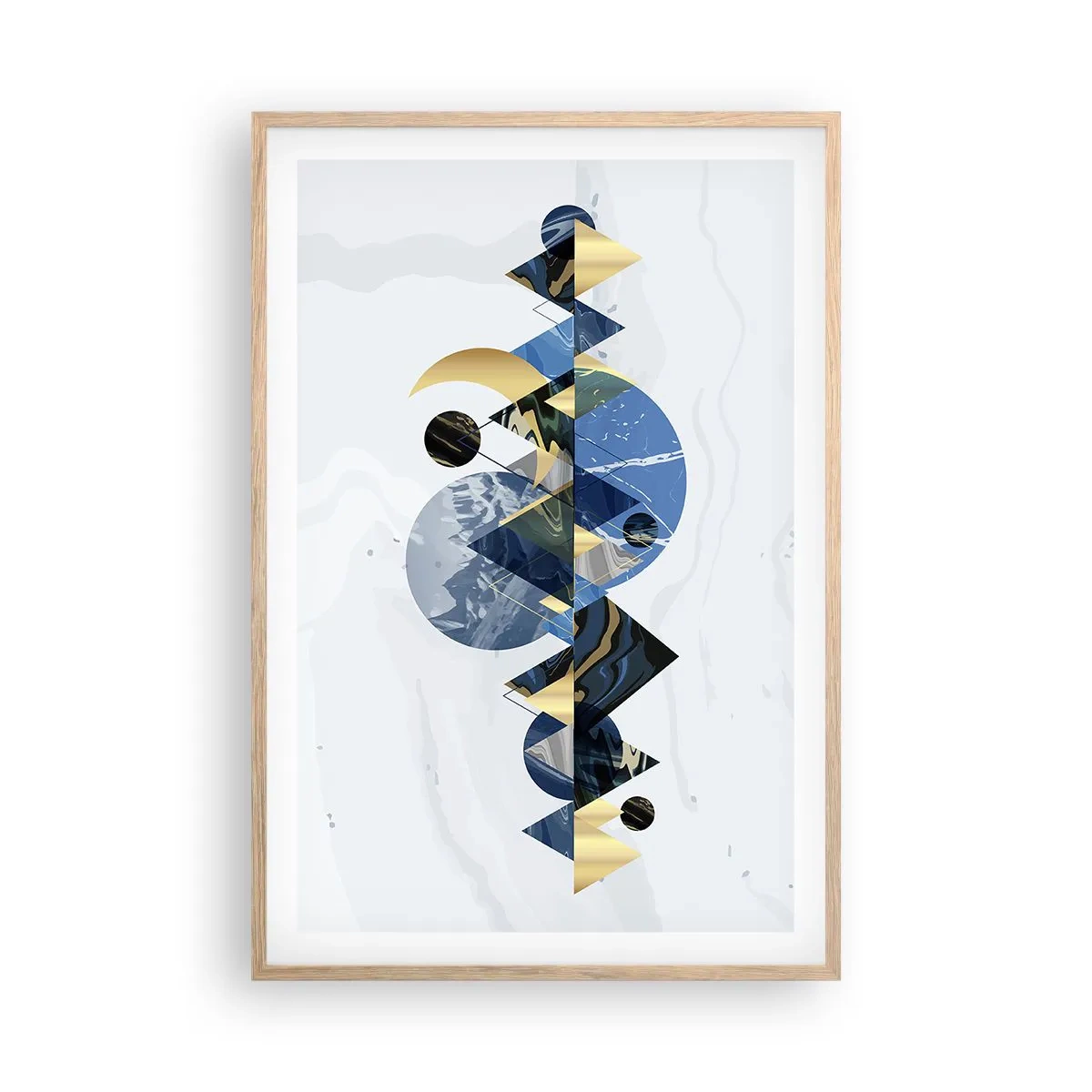 Plakat w ramie jasny dąb - Pejzaż geometryczny - 61x91 cm