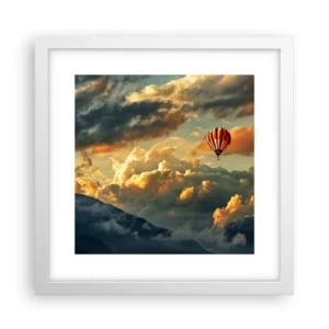 Plakat w białej ramie - Lecę, bo chcę - 30x30 cm