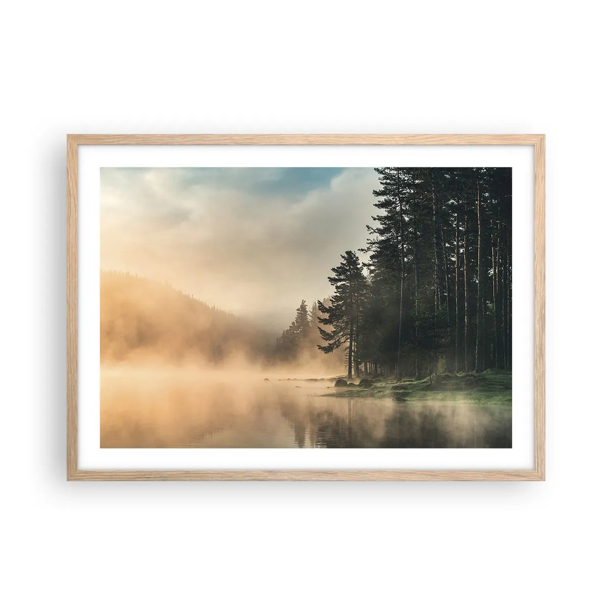 Plakat w ramie jasny dąb - Narodziny dnia - 70x50 cm