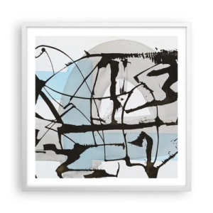 Plakat w białej ramie - Mimo wszystko błękitny - 60x60 cm