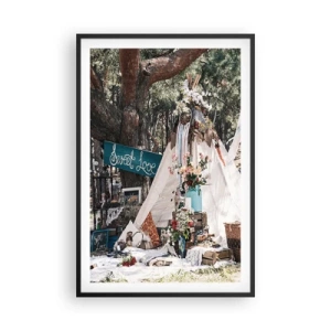 Plakat w czarnej ramie - Make love… - 61x91 cm