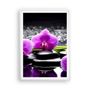 Plakat w białej ramie - Utonąć w ciszy i spokoju - 70x100 cm