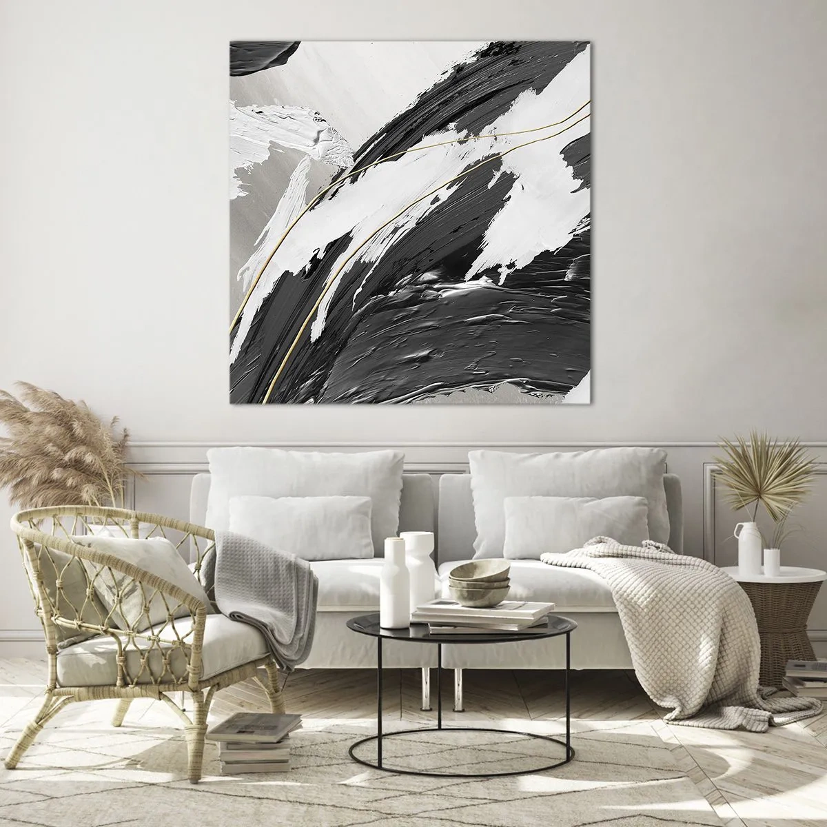 Obraz na szkle - Abstrakcja z rozmachem - 60x60 cm