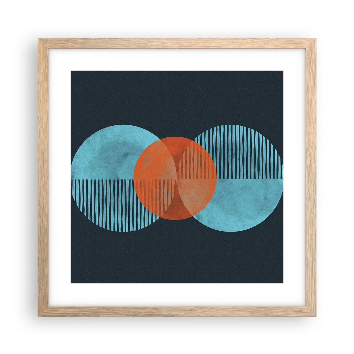 Plakat w ramie jasny dąb - Kompozycja symetryczna - 40x40 cm