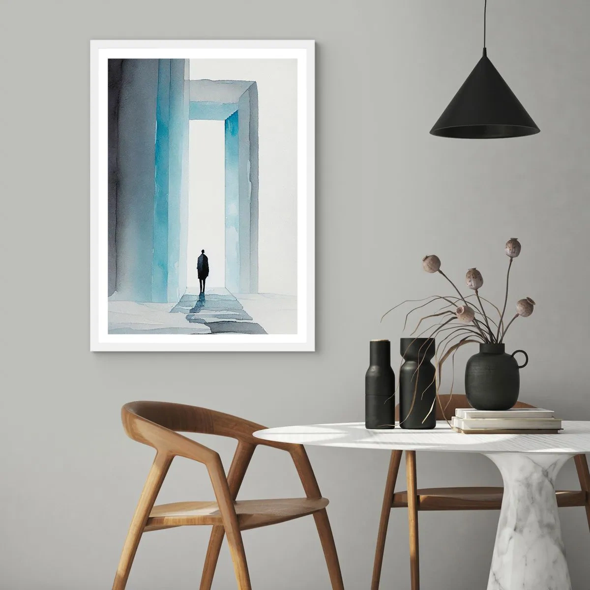 Plakat w białej ramie - Żyj bez ograniczeń - 61x91 cm