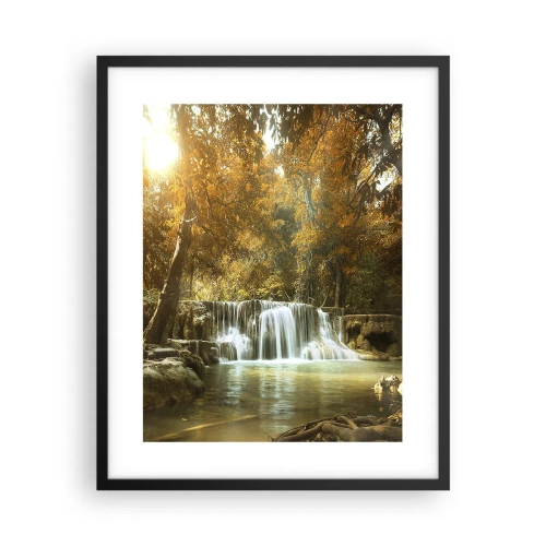 Plakat w czarnej ramie - Parkowa kaskada - 40x50 cm