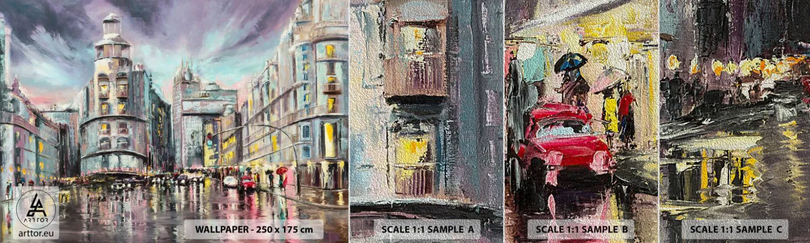 Fototapeta Próbka Premium Sand - To będzie udany wieczór - Miasto, Madryt, Architektura - 100x30 cm