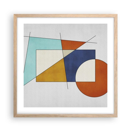 Plakat w ramie jasny dąb - Abstrakcja: modernistyczna zabawa - 50x50 cm