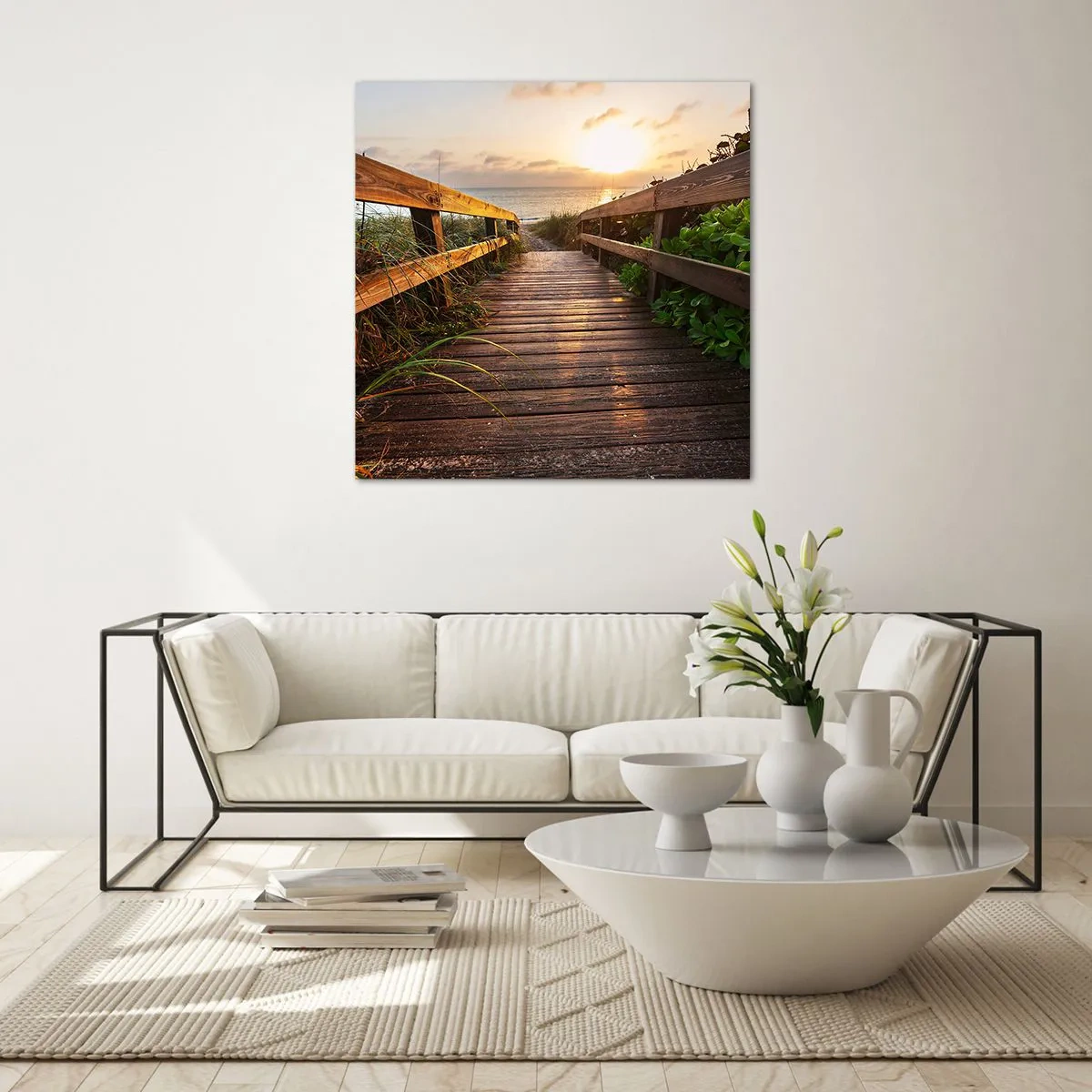 Obraz na szkle - I wprost nad brzeg - 60x60 cm