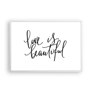 Plakat w białej ramie - Czytaj i powtarzaj - 100x70 cm