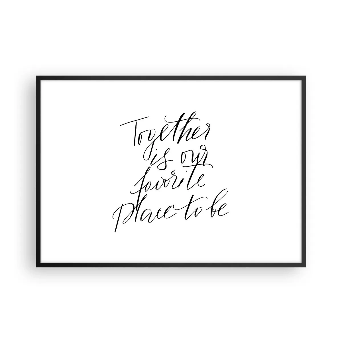 Plakat w czarnej ramie - Typograficzny napis w eleganckim stylu na białym tle - 100x70cm - Też to czujesz? - Nowoczesna dekoracja ścienna do salonu i sypialni ARTTOR