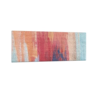 Obraz na szkle - Kolorowe abstrakcyjne pociągnięcia pędzla - 140x50cm - Spłynąć tęczą - Nowoczesna dekoracja ścienna do salonu i sypialni ARTTOR